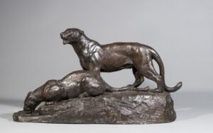 DEUX LIONNES À LA RIVIÈRE